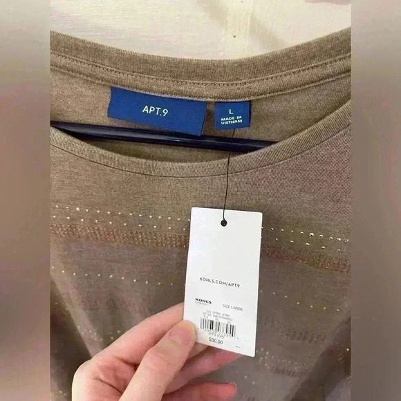 NWT Apt 9 Tan Blouse Business Casual - Picture 2 of 3